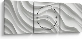 Kép - 3D fehér hullámok (órával) (90x30 cm)