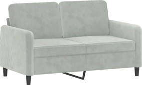 vidaXL kétszemélyes világosszürke bársony kanapé 120 cm