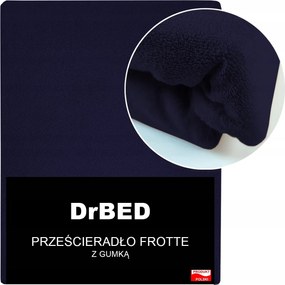 Gumis lepedő Frottír 220x200 Sötétkék Légáteresztő Húsos Lengyel