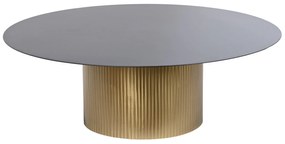 Modern kerek dohányzóasztal fekete arany színű 110 cm