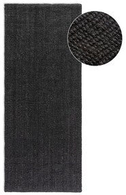 Fekete juta futószőnyeg 80x200 cm Bouclé – Hanse Home