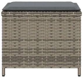 4 db szürke polyrattan kerti szék párnával 40 x 40 x 35 cm