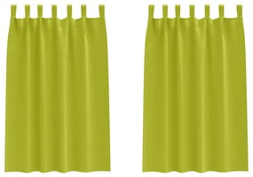Függönyök függönyökkel 2 pcs Alma zöld 175x140cm Poliészter