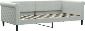 vidaXL világosszürke bársony kanapéágy 90 x 190 cm