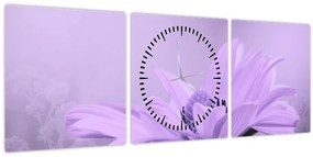 Kép - Ibolya virág (órával) (90x30 cm)