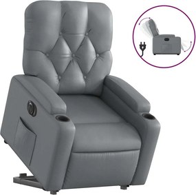 vidaXL elektromos szürke műbőr felállást segítő dönthető fotel