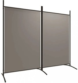 2 paneles antracitszürke szövet térelválasztó 175x180 cm