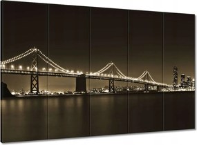 Vászonkép 100x70 Híd az éjszakában szépia