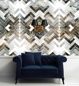 Gario Fotótapéta Geometrikus halszálkás mintázat Anyag: Vlies, Méret: 350 x 245 cm