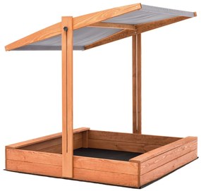 Homokozó 120cm tetővel impregnált + agrotextília Szürke SLIM