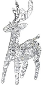 Silver karácsonyi világító rénszarvas, 21 x 14 cm, 30 mikro LED, elemes