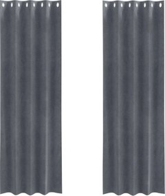 vidaXL Sötétítő függönyök 2 pcs Világosszürke 140 x 225 cm Bársony