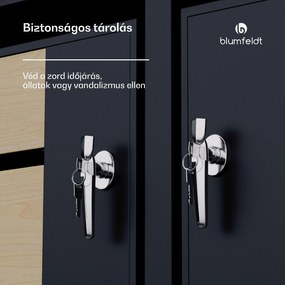 Blumfeldt BinSafe, szemétkosár tároló doboz, 2 szemétkosár, 240 l, zárható, időjárásálló horganyzott acél