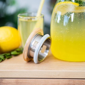 4Home Hot&Cool üveg kancsó Bamboo fedéllel, 1,7 l