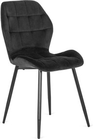 Krzesło LUCKY Czarne Welurowe