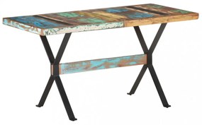 tömör újrahasznosított fa étkezőasztal 140 x 70 x 76 cm