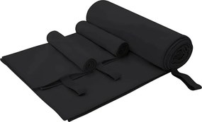 vidaXL Sporttörölköző Szett 3 pcs Fekete Poliészter és poliamid
