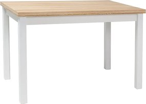 Étkezőasztal fehér/matt/tölgy, ADAM 120x68