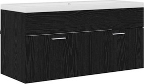 vidaXL Fürdőszoba Székény Fekete tölgy 100 x 38,5 x 46 cm Faanyag