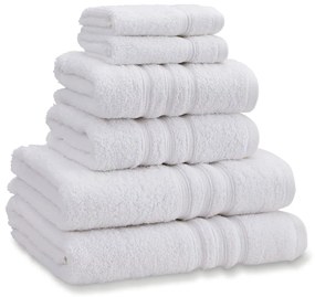 Fehér frottír pamut törölköző és fürdőlepedő készlet 6 db-os Zero Twist – Catherine Lansfield