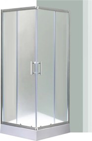 Spirit Matt 80x80x194 cm-es szögletes zuhanykabin, erősített akril zuhanytálcával