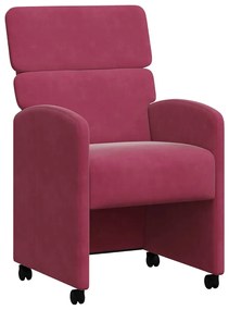 Kerekes Étkező Székek 2 pcs bordó 58 x 65 x 98 cm Bársony