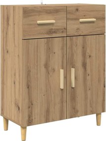 vidaXL Széf fiókkal kézműves tölgy 34 x 69.5 x 89 cm Faanyag