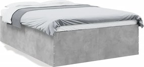 vidaXL betonszürke szerelt fa ágykeret 120 x 190 cm