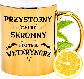 Arany csillogó bögre állatorvosnak ajándék fényképes nyomtatással