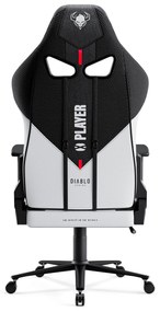 Diablo X-Player 2.0 szövet gamer szék Nagy méret: fehér-fekete