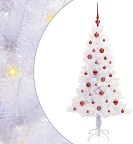 vidaXL Mű karácsonyfa 150 LED-del állvánnyal Fehér 150 cm PVC és Acél
