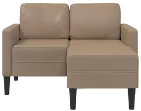 cappuccino műbőr 2 üléses kanapé L-alakú kanapéval 125 cm