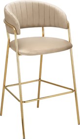 Design bárszék, bézs Velvet szövet/gold króm arany, DASMIN NEW TYP 2