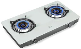 Klarstein Barzona kempingtűzhely, 2 égő, 3,4 kW & 4,3 kW, gázüzemű kettős égő, rozsdamentes acél, mobil