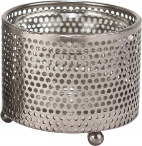 Gyertyatartó teamécses Ezüst fém átm. 6cm