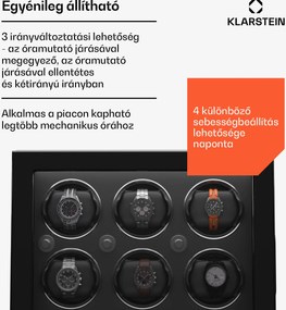Klarstein ChronoVault óratekercselő, 6+5 óra, vegán, magas fényű, 4 üzemmód, Mabuchi motor, LED, aljzat