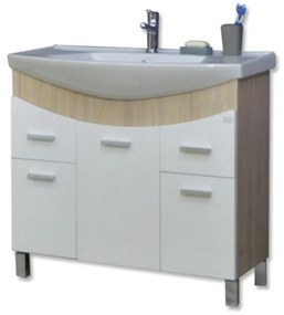 TMP ZX 85 - SONOMA - lábon álló fürdőszobabútor Sanovit Zenon 6085 porcelán mosdókagylóval 85 cm
