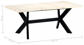 fehér tömör mangófa étkezőasztal 180 x 90 x 75 cm