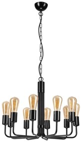 Csillár láncon TIFFANY 10xE27/60W/230V fekete