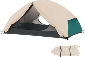 Outsunny 2 Személyes Kempingtábor Sátra 2 Előtérrel, Vízálló Dóm Sátor 2 Ajtóval, 2 Szúnyogháló Ablakkal, Belső Zsebekkel és Hordtáskával Trekkinghez,