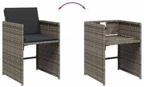 vidaXL 13 részes szürke polyrattan kerti ülőgarnitúra párnákkal