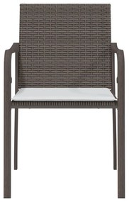 4 db barna polyrattan kerti szék párnával 56x59x84 cm