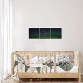 Északi fények képe (órával) (90x30 cm)