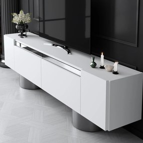 TV szekrény Bohem - White, Silver