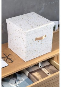 Logan aranyszínű-fehér tárolódoboz - Bigso Box of Sweden