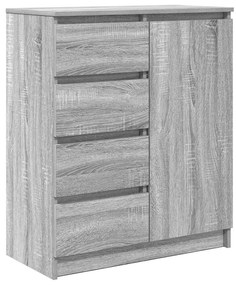 szürke sonoma szerelt fa tálalószekrény fiókos 71x35x84 cm