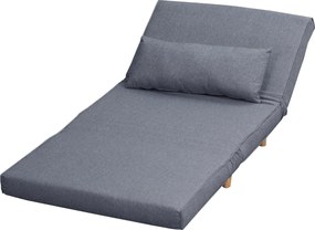 HOMCOM Egyszemélyes Kanapé Ággyá Alakítható Kanapé Összecsukható Kárpitozott Háttámlával Északi Skandináv Stílusú 25D Hab Háztartási Vászon Utánzó Fen