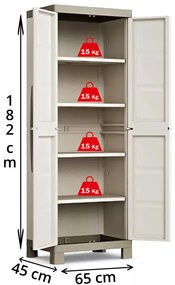 Keter Zárható műanyag szekrény Excellence High 4 állítható polccal