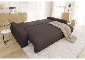 Barna kordbársony kinyitható tárolóhelyes kanapé 234 cm Sara – Ropez