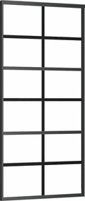 vidaXL fekete ESG üveg és alumínium tolóajtó 90 x 205 cm